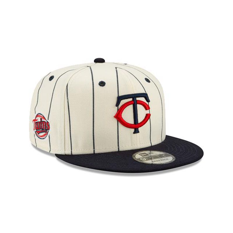 MLB Minnesota Twins Pinstripe 9Fifty Snapback (EZJ4627) - White New Era Caps